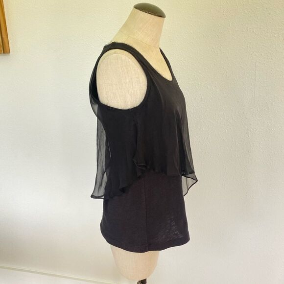Elizabeth and James Sheer Layered Sleeveless Tank Top Size XS - Picture 2 of 5